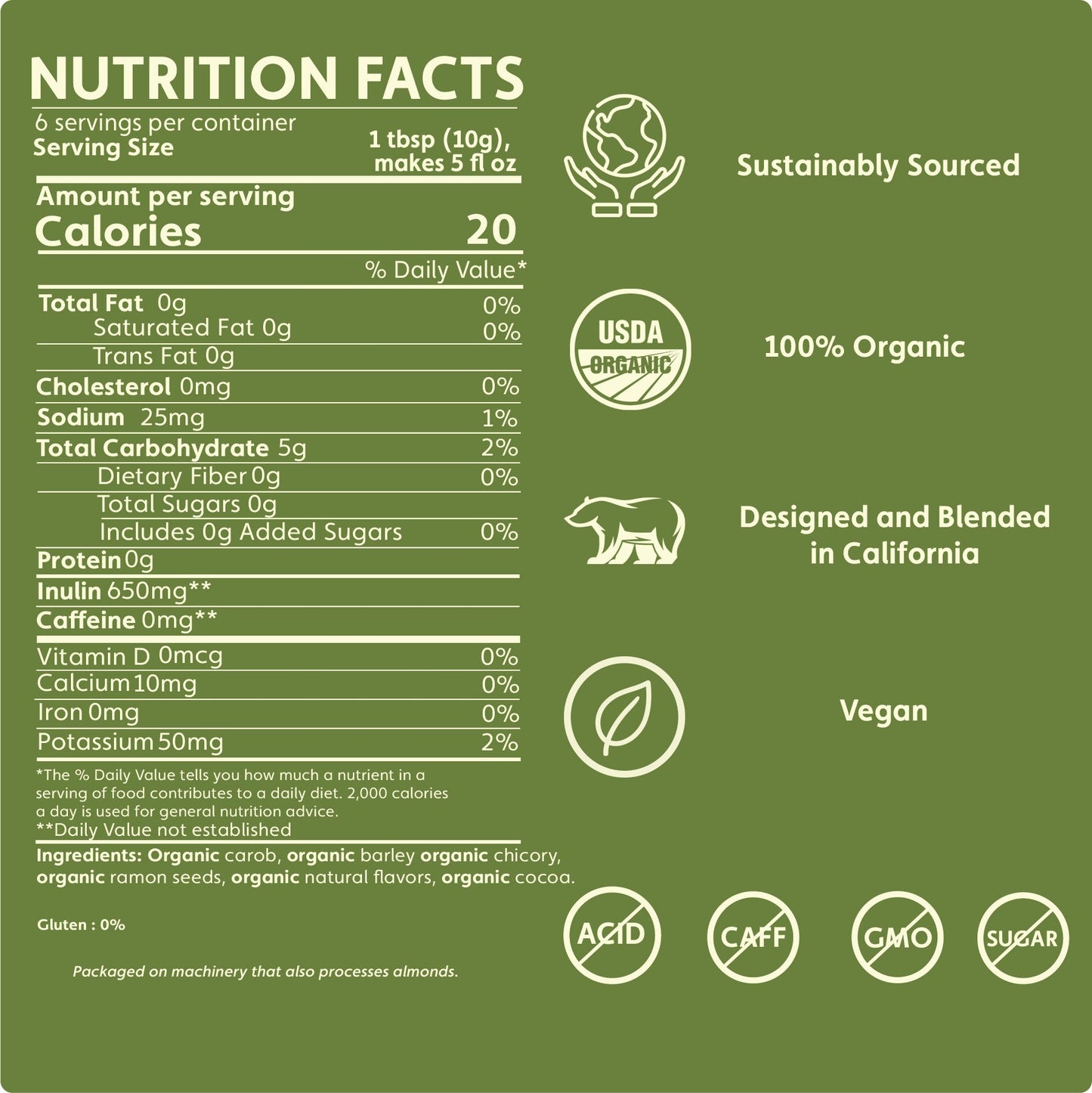 Chocolate Raspberry Chicory Herbal Coffee