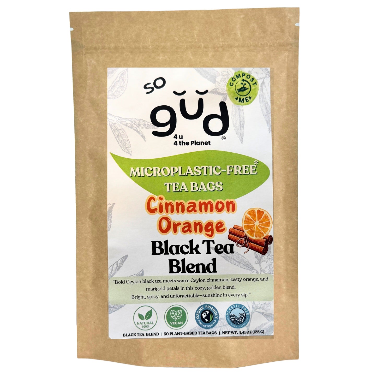 Ceylon Cinnamon Orange Black Tea | Plant-based Tea Bags