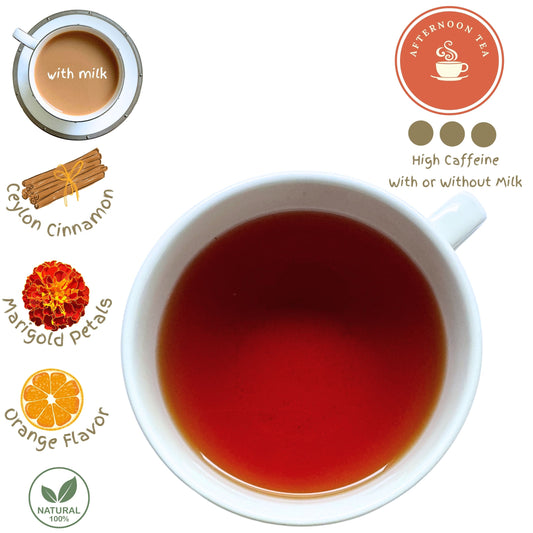 Ceylon Cinnamon Orange Black Tea | Plant-based Tea Bags