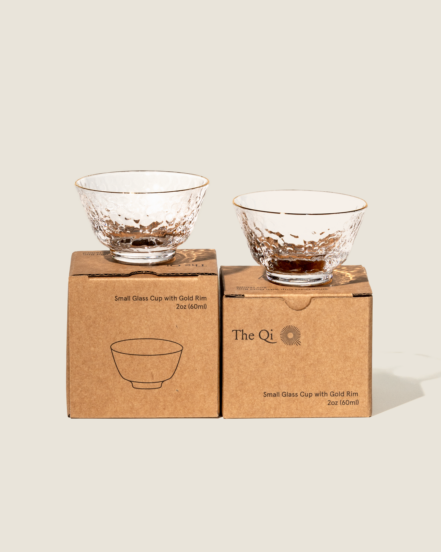 Gold rim glass cups (2)