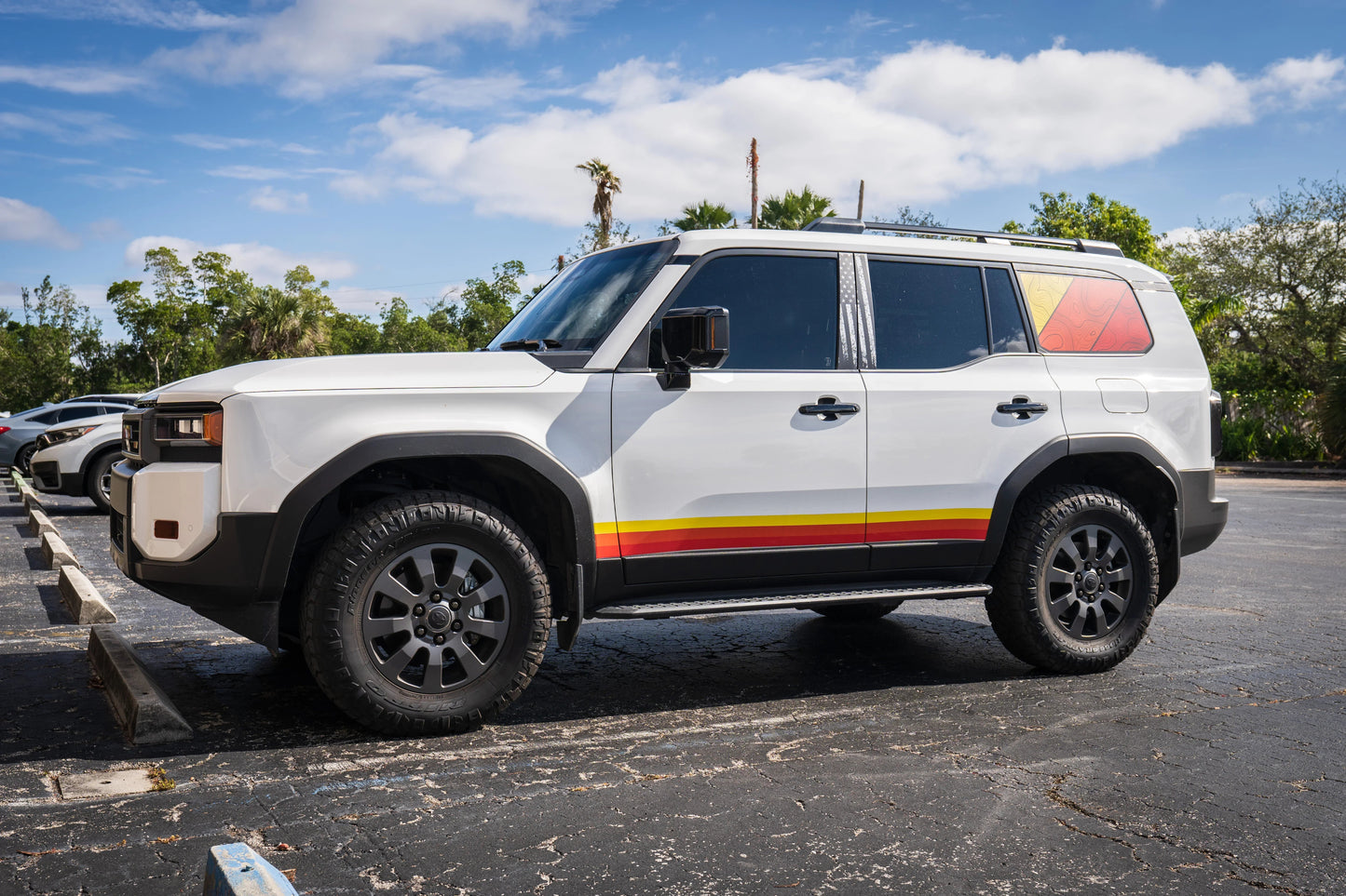 TRD Style Topographic Rear Window Overlays - 2024+ Land Cruiser