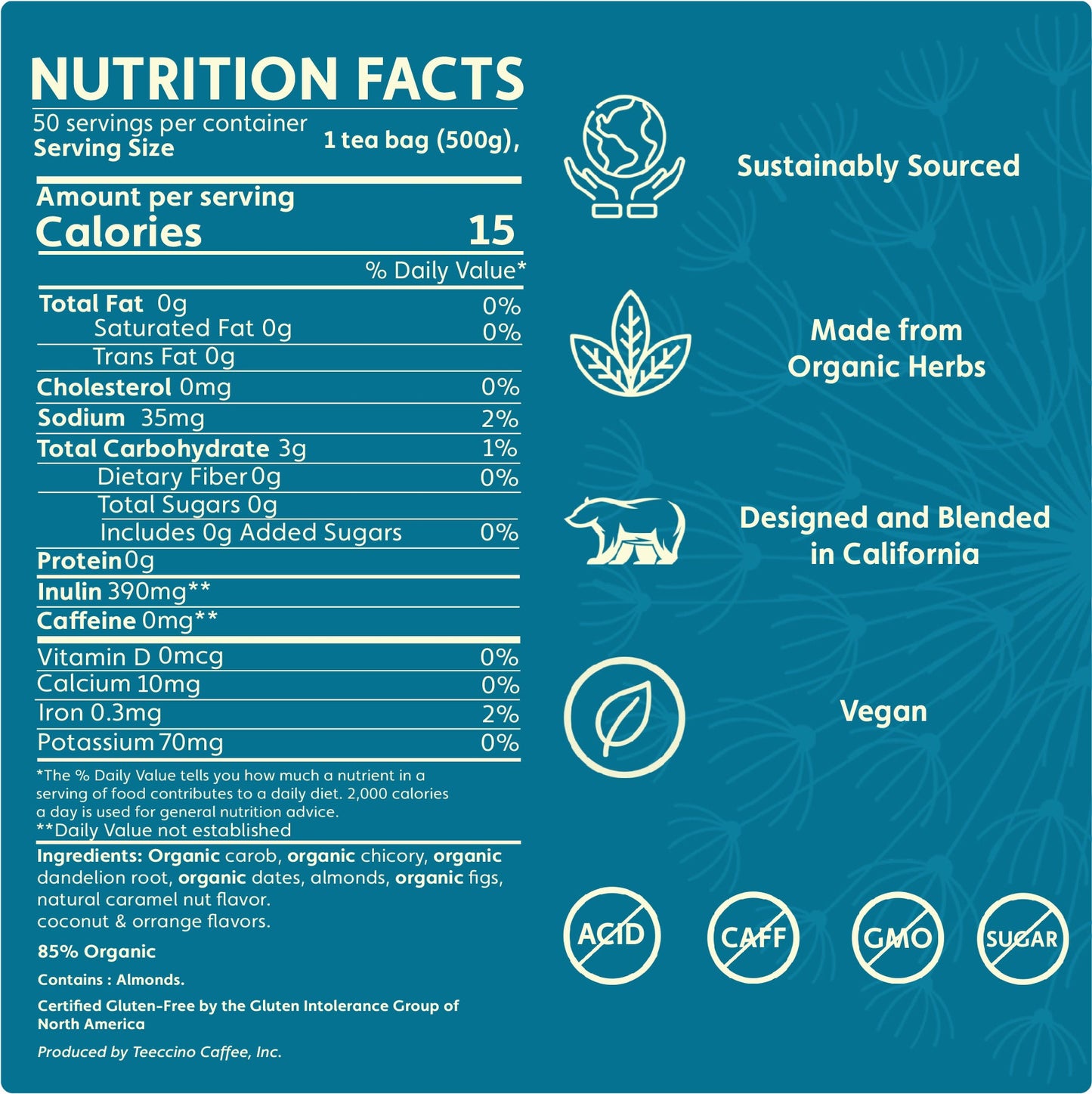 Dandelion Caramel Nut Roasted Herbal Tea