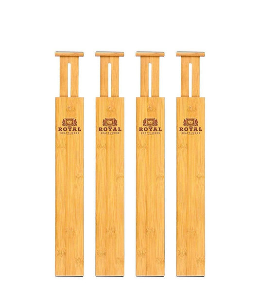 Royal Craft Wood Expandable Drawer Dividers Set of 4 Natural Color