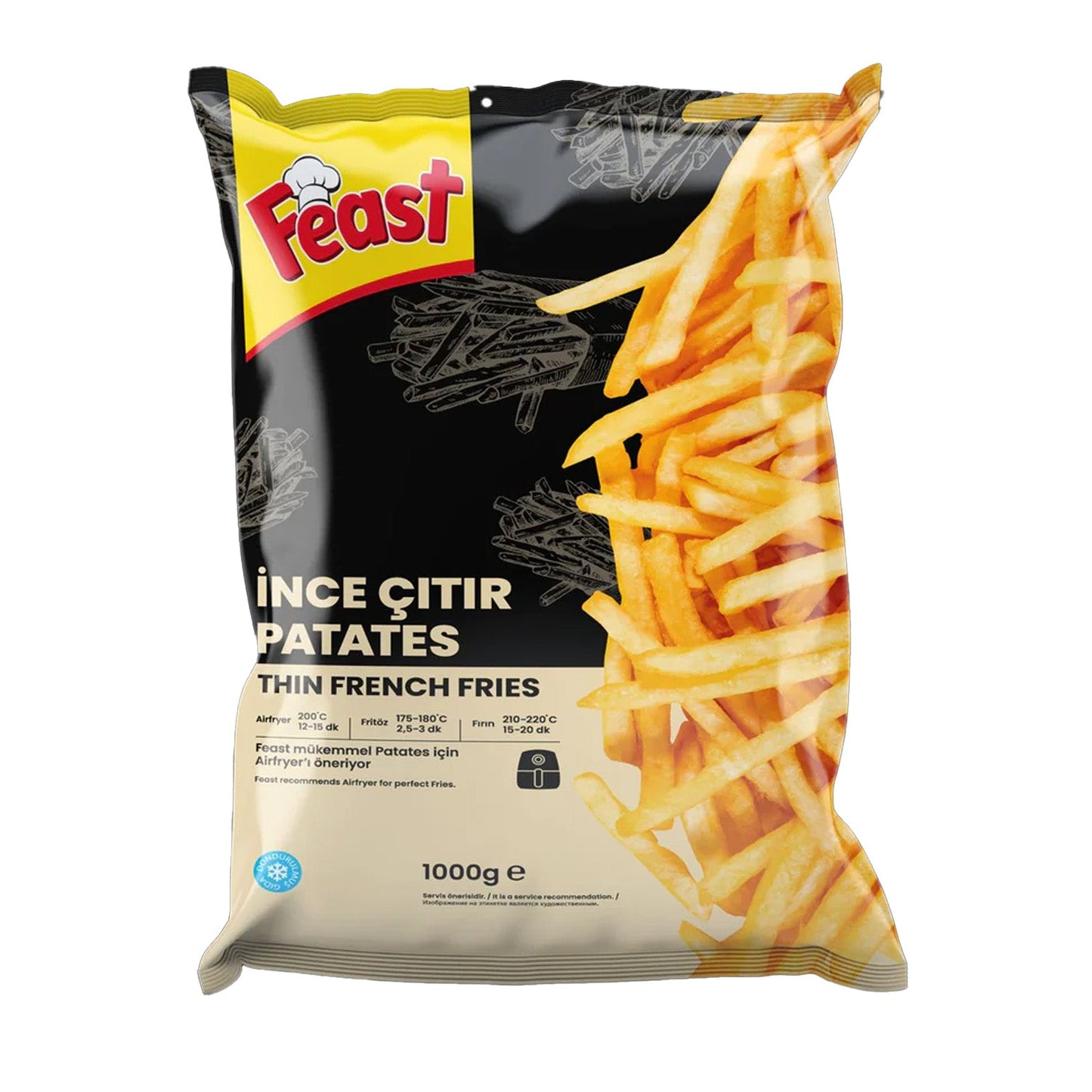 Feast French Fries, ince Parmak Patates, 7mm, 1000gr
