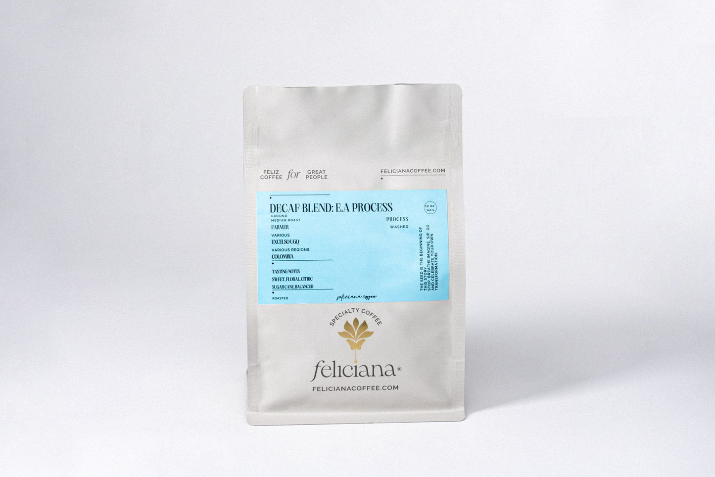 Decaf Blend: E.A process Ground 12 oz (340 gr)