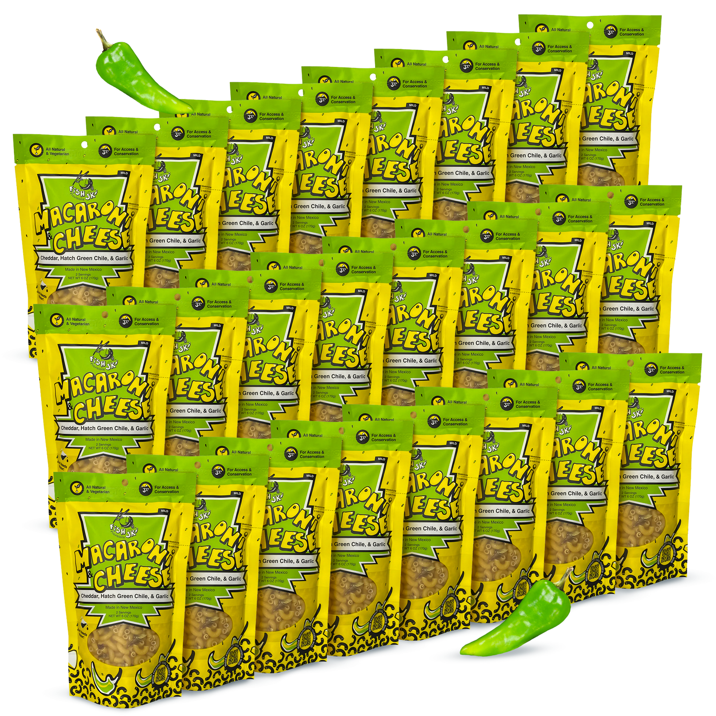 Hatch Green Chile, Garlic, Cheddar Mac and Cheese