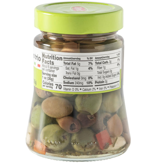 Early Black Friday! Fratelli D'Amico, Italian Olives Mix Pitted with garlic and red and yellow peppers, 9.9 oz (280g)