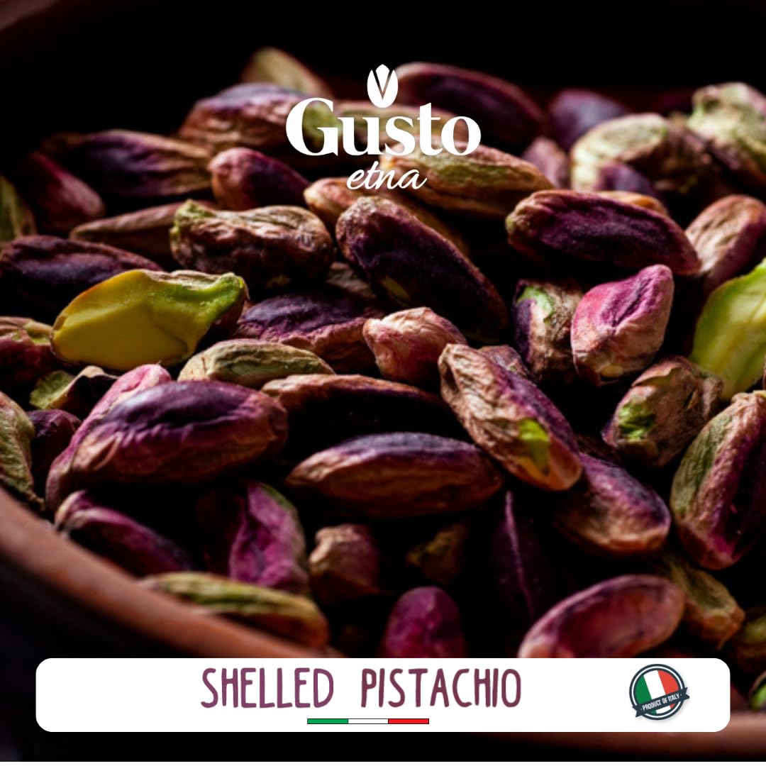 Gusto Etna, Sicilian Roasted Pistachios, No shell Unsalted, 8.8 oz (250 g)