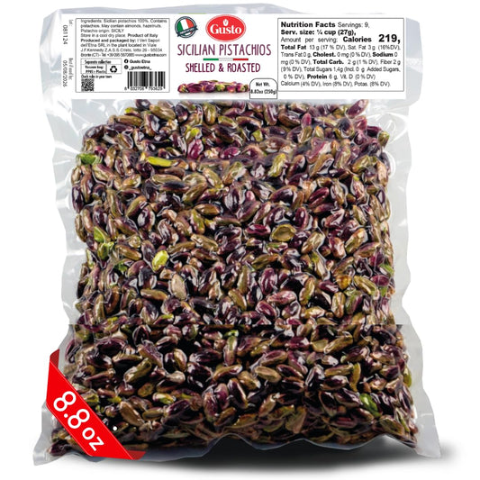 Gusto Etna, Sicilian Roasted Pistachios, No shell Unsalted, 8.8 oz (250 g)