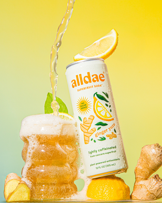 AllDae Ginger Yuzu Superfruit Soda Can - 12 cans x 12 oz case