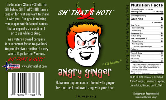 Angry Ginger hot sauce by SH' THAT'S HOT!