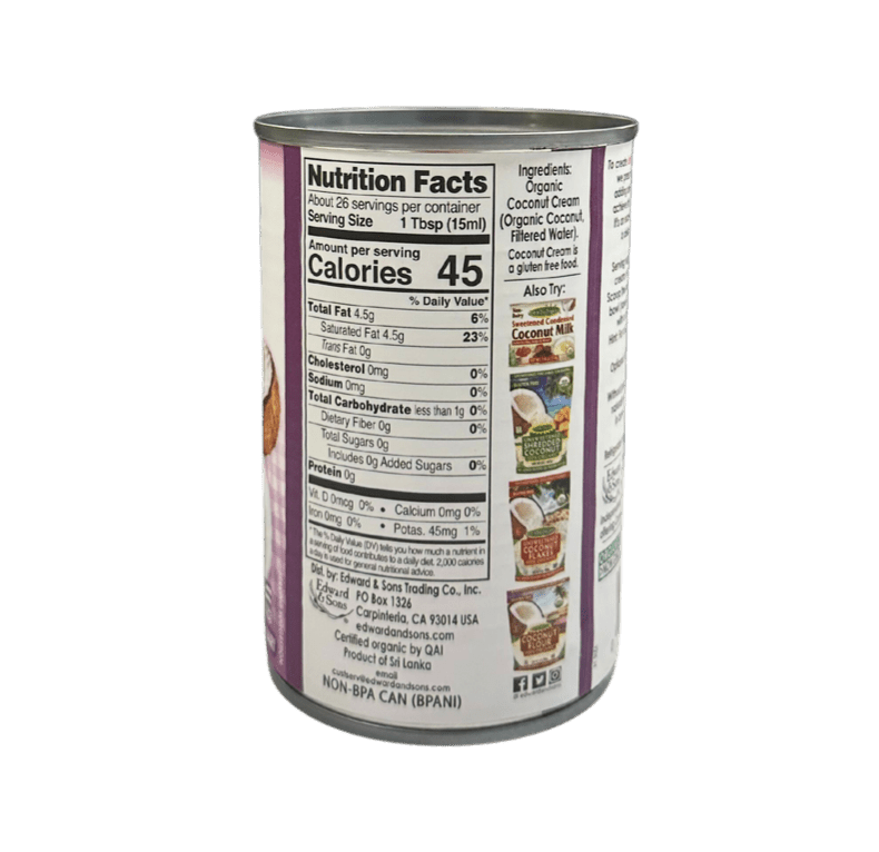 Coconut Cream, Organic, Heavy 30% Fat