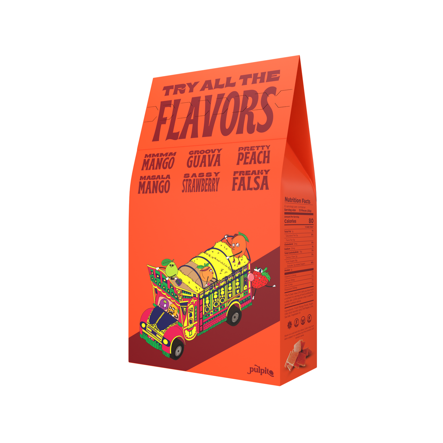 Pulpito Masala Mango Fruit Bites Box - 12 Boxes x 150g case