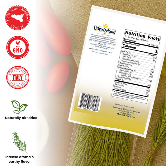 L’Oro Del Sud, Sicilian Rosemary Leaves, 2.11 oz (60 g)