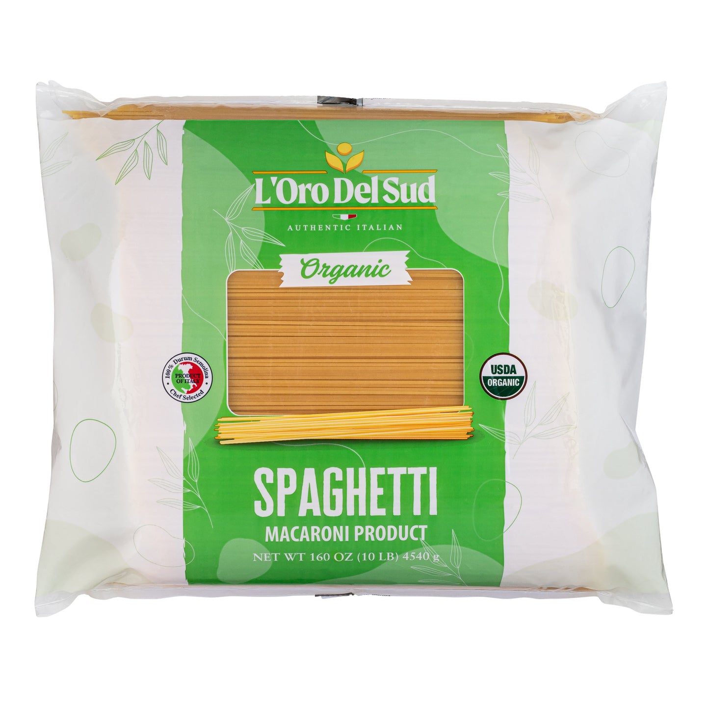 L'Oro Del Sud, Organic Spaghetti Pasta 2 Pack x 10 lb