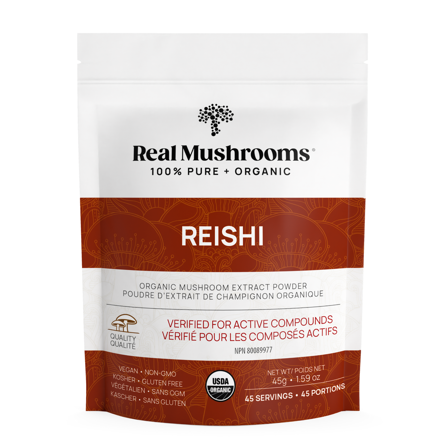 Organic Reishi Mushroom Powder – Bulk Extract by Real Mushrooms