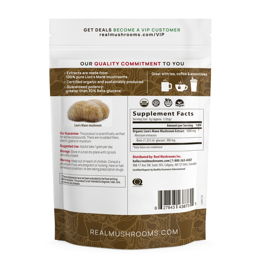 Lions Mane Mushroom Powder by Real Mushrooms