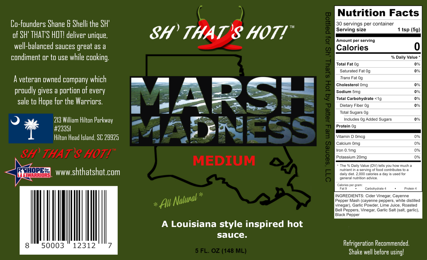 Marsh Madness (Medium) hot sauce by SH' THAT'S HOT!