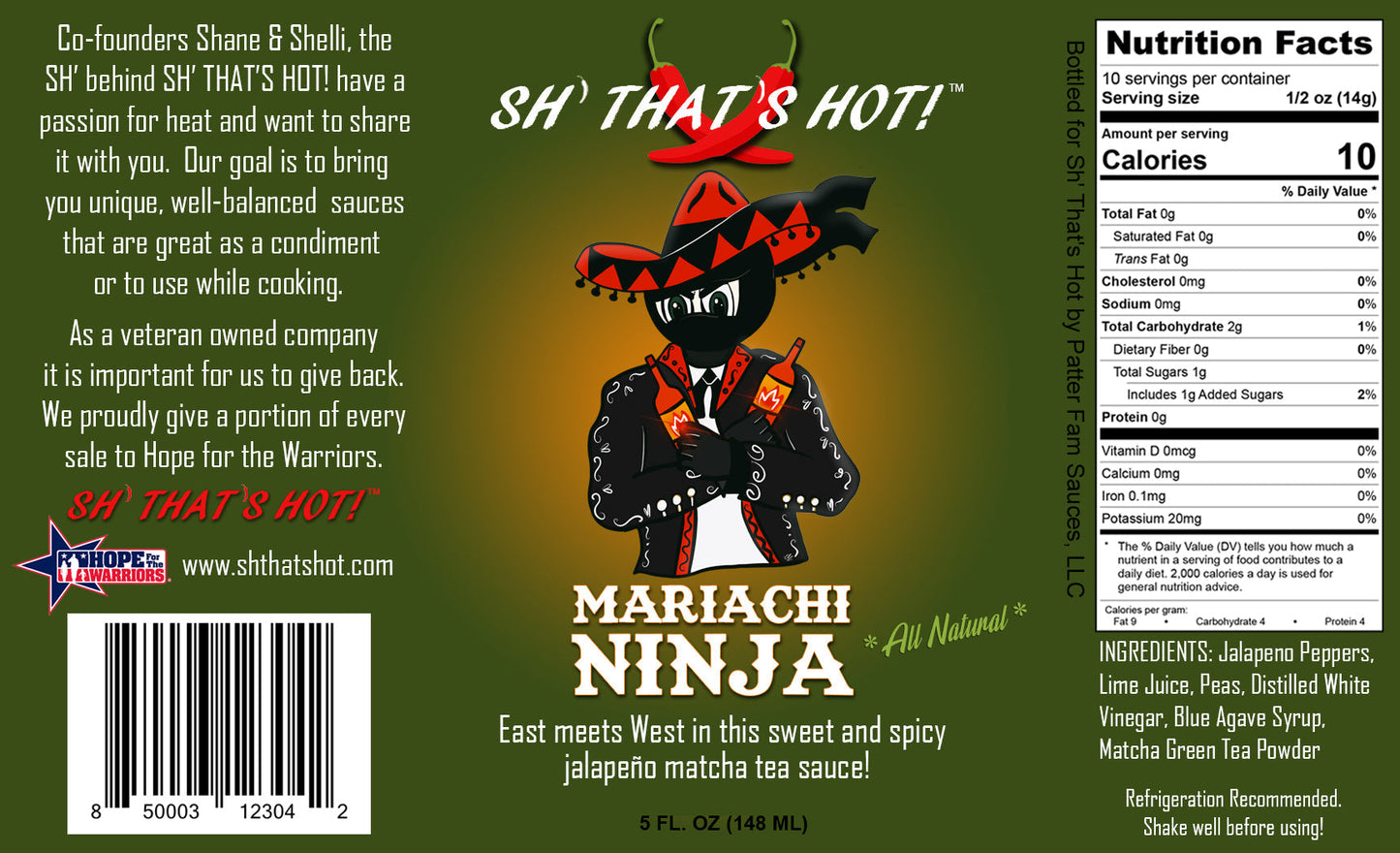 Mariachi Ninja hot sauce by SH' THAT'S HOT!