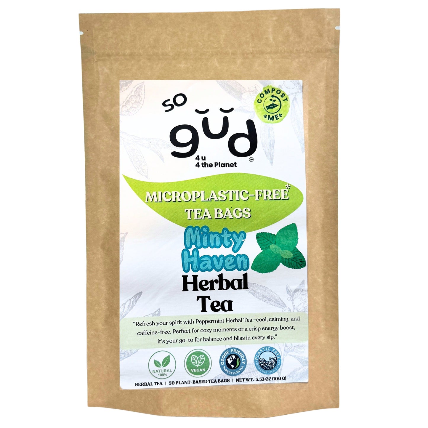 Minty Haven Herbal Tea | Plant-based Tea Bags