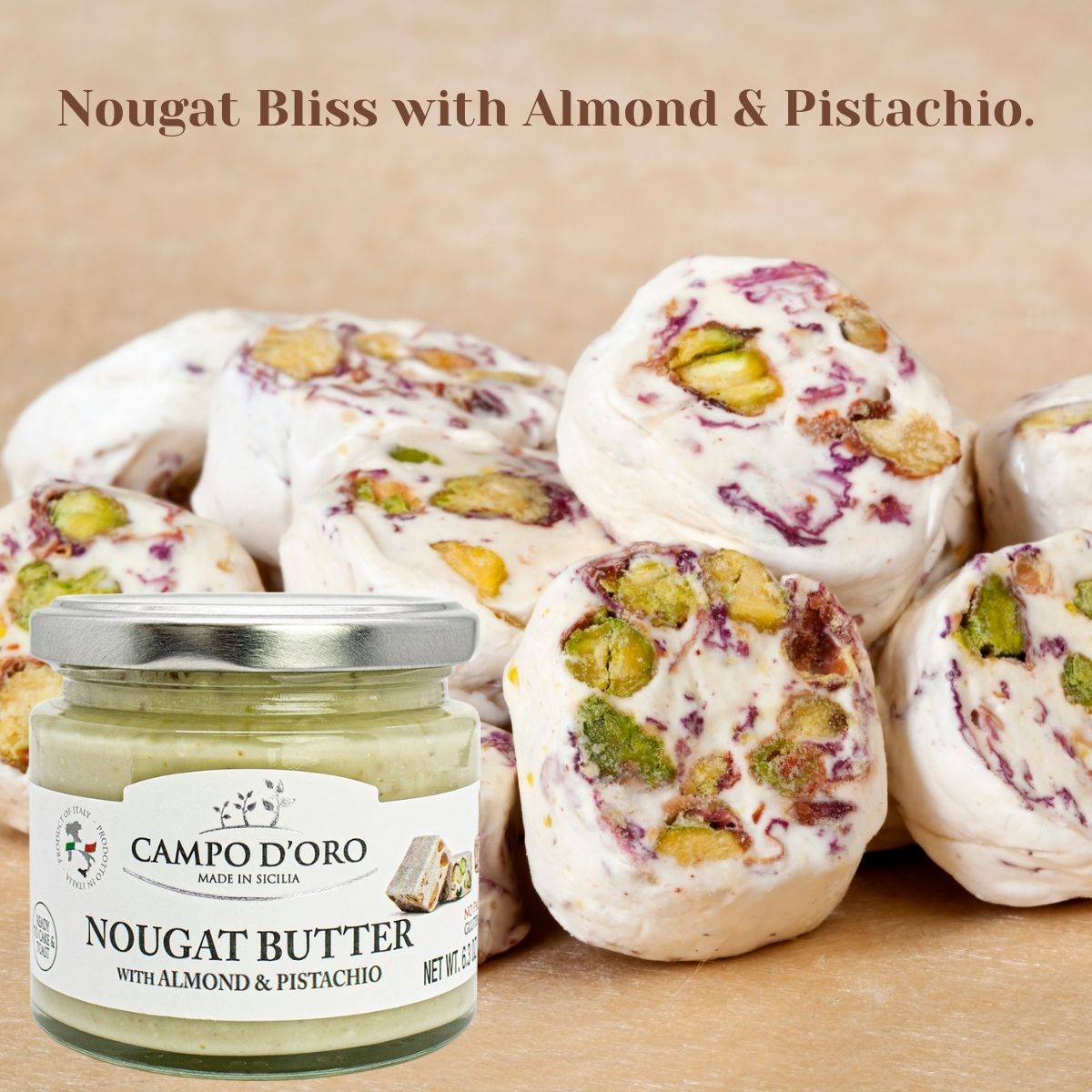 Campo D'Oro, Nougat Butter Sweet Cream Spread, 6.35 oz