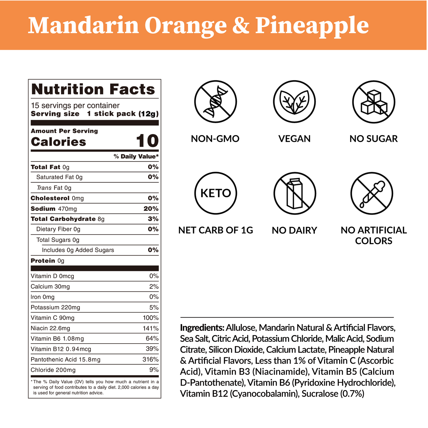 Mandarin Orange & Pineapple - Zero Sugar