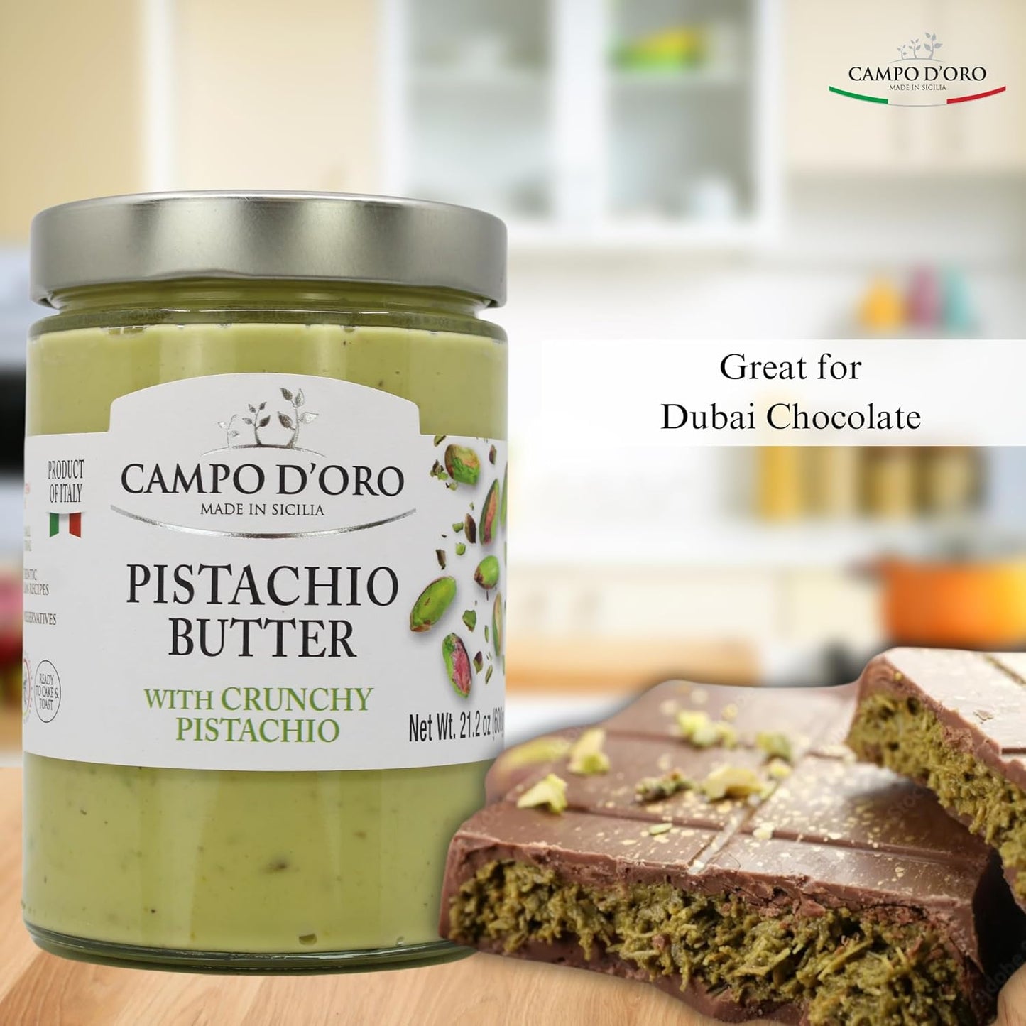 Campo D'Oro, Crunchy Pistachio Butter Cream, 21.2oz
