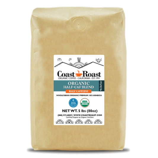 Organic Swiss Water Half-Caf Blend Whole Bean Coffee