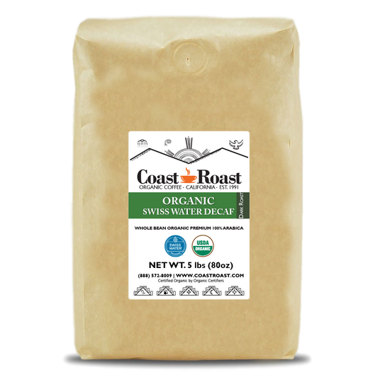 Organic Swiss Water Decaf Whole Bean Coffee
