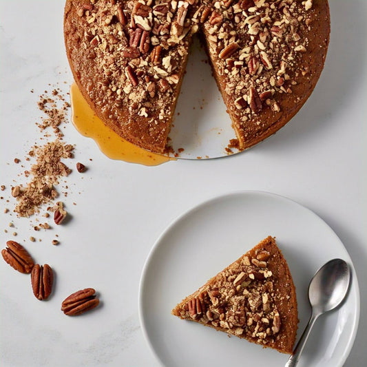 Andy Anand Deliciously Indulgent Sugar Free Pecan Cake 9" - Freshly Baked Cakes For Sale - Savor Rich Cake Treat (2 lbs)