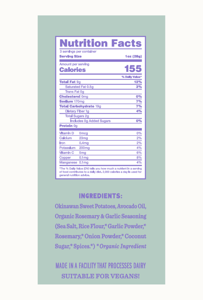 Okinawan Sweet Potato Chips | Rosemary & Garlic