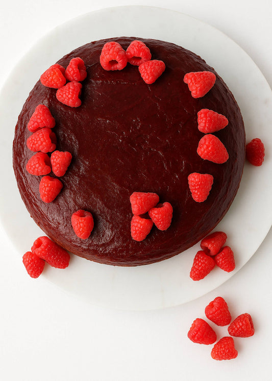 Andy Anand Sugar-Free Raspberry Chocolate Cake, 9-Inch, 2.8 lb – Real Chocolate Truffles, Monk Fruit Sweetened, Diabetic-Friendly Gift Box