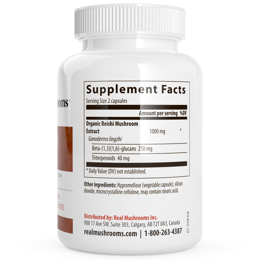 Organic Reishi Mushroom Capsules by Real Mushrooms