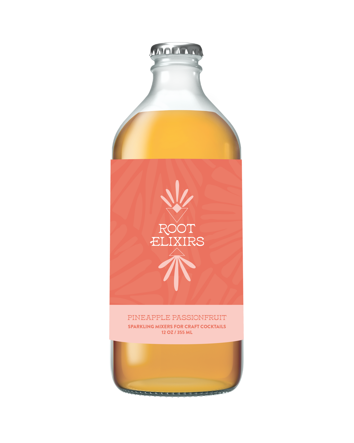 Root Elixirs Sparkling Pineapple Passionfruit Cocktail Mixer Bottles - 12 pack x 12 oz bottles