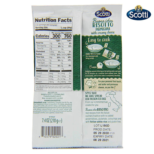 SALE! Riso Scotti, Buona Idea Ready Risotto 15 Minute, 7.4 oz (Parmigiana) Exp 02/20/2026