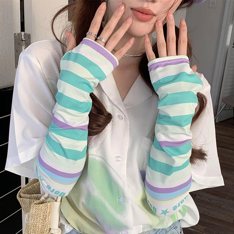 Rainbow Striped Arm Sleeves