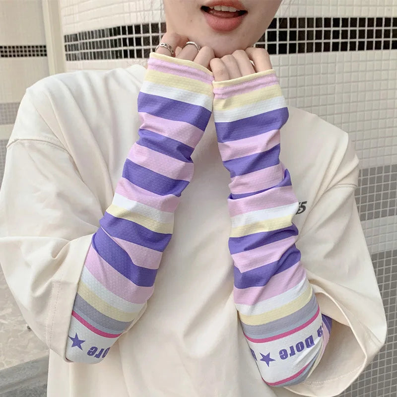 Rainbow Striped Arm Sleeves