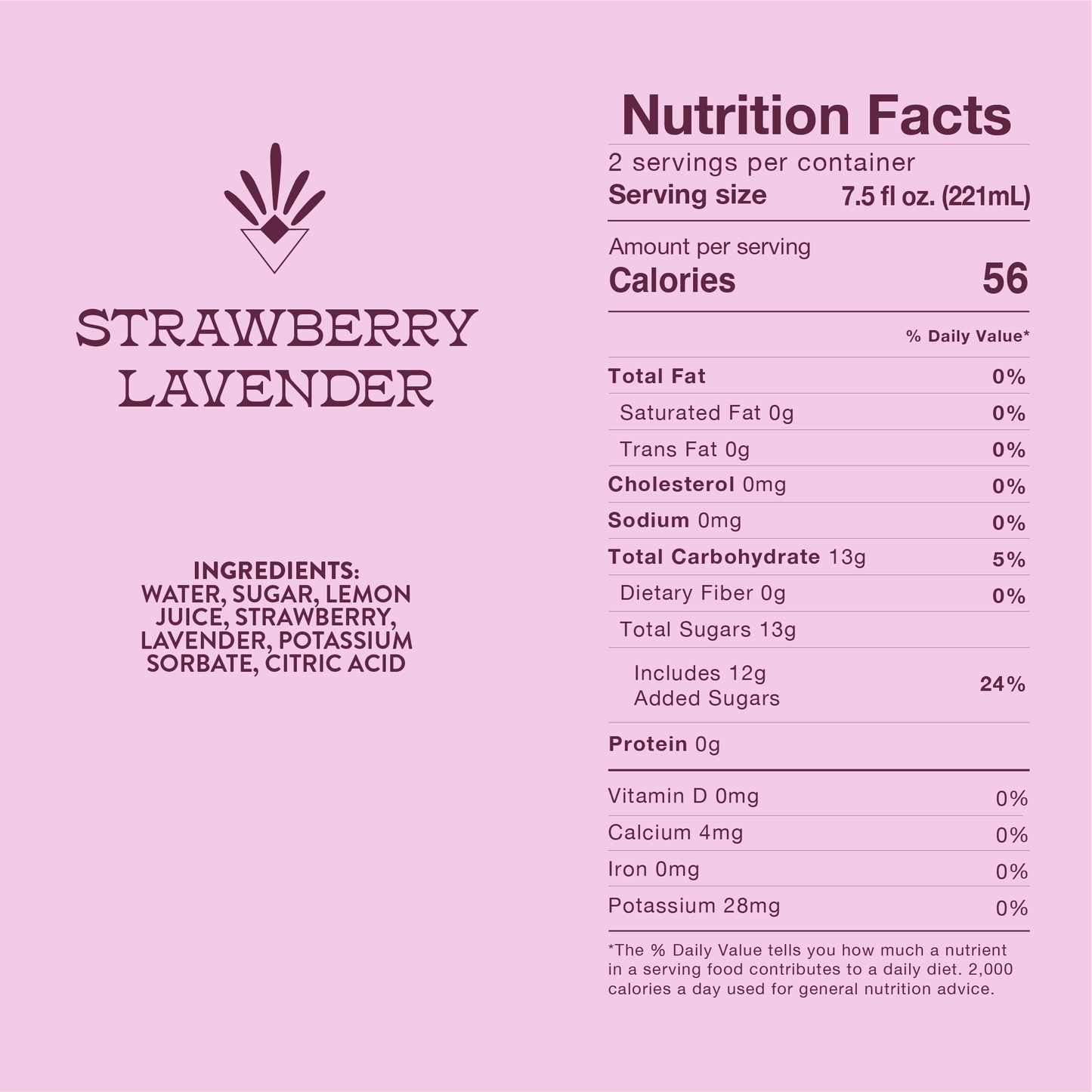 Root Elixirs Sparkling Strawberry Lavender Premium Cocktail Mixer- 8 Cans 7.5 oz