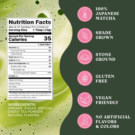 Harmony Matcha Strawberry – Premium Shade-Grown Japanese Matcha, Sweetened with Organic Sugar (10 Stick Packs)