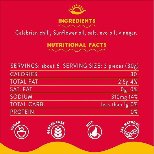 TuttoCalabria, Whole Round Cherry Calabrian Peppers in Oil, 10 oz