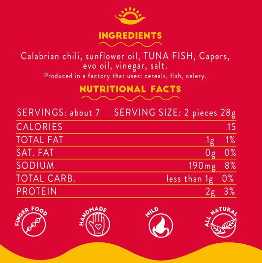 TuttoCalabria Peperò Stuffed with Tuna – 9.8 oz