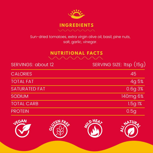 TuttoCalabria, Red pesto with dried tomatoes, 6.5 oz (185g)