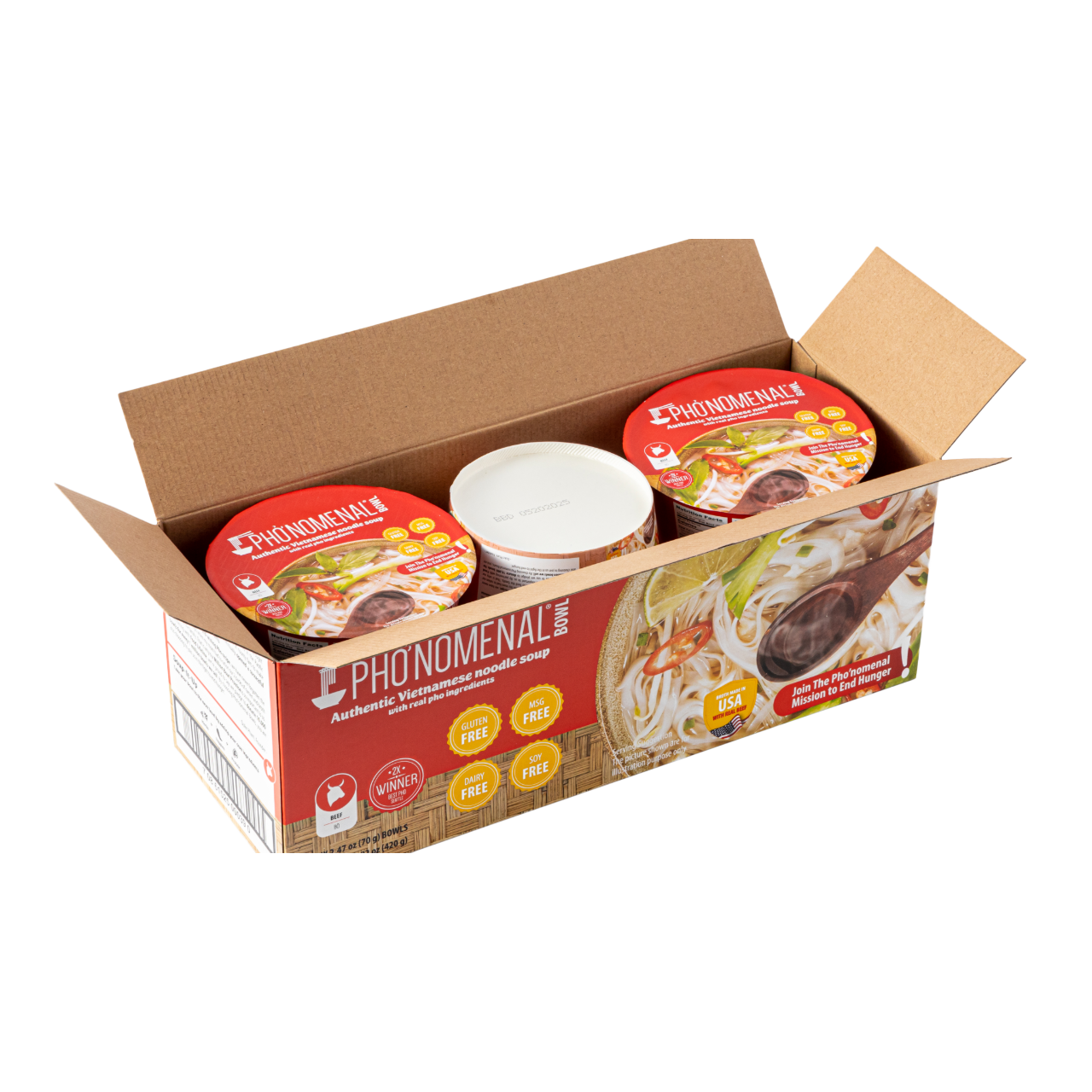 Pho’nomenal Bowl Instant Beef Pho (Case of 6 Bowls)