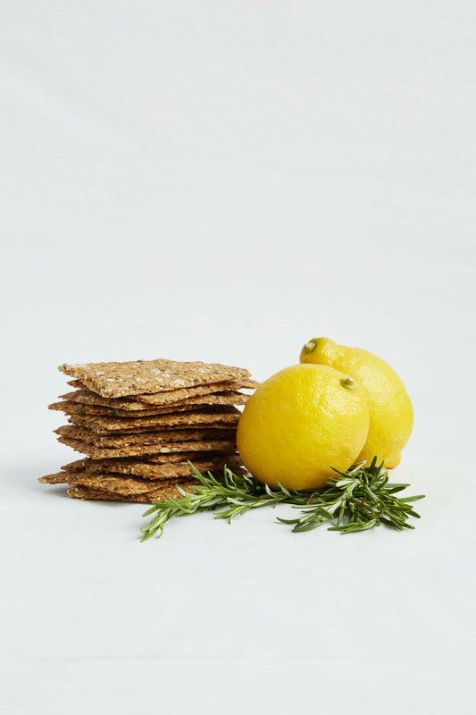Norwegian Baked Rosemary & Lemon Knekkebrød Nordic Crspbread Bag - 12 bags x 6 oz case