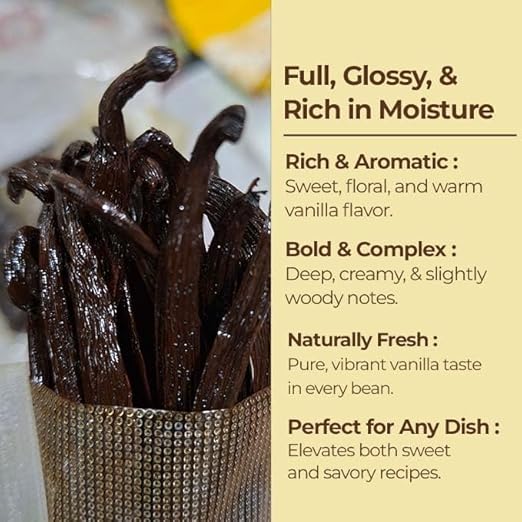 25 Premium Whole Ugandan Vanilla Beans Grade A - For making Vanilla Extract