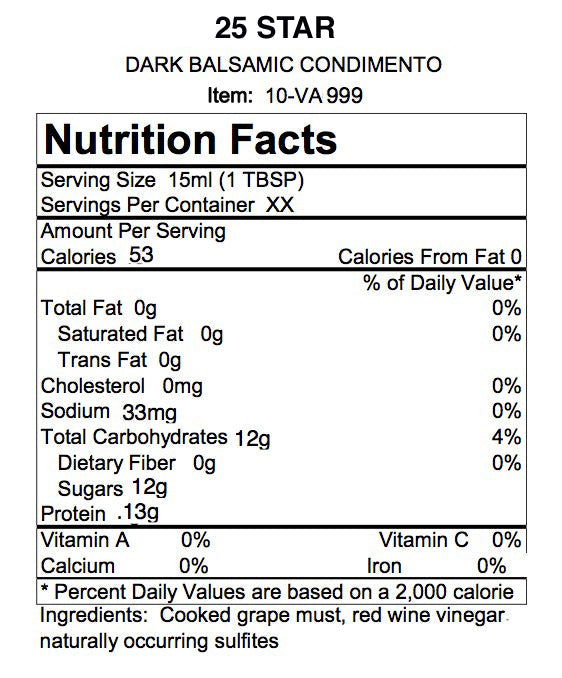 25 Star Dark Balsamic Vinegar