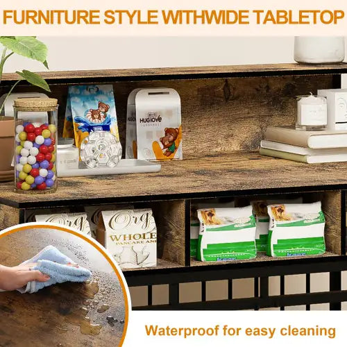 Rustic Retreat Dog Crate w/ Storage