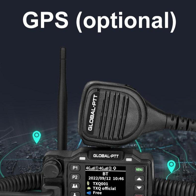 Global-Ptt V1 Walkie Talkie Vehicle Radio Station with 4G LTE GPS Function Dual Pack Portable Audio Radio for Nationwide Communication
