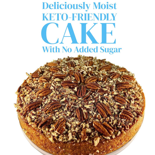Andy Anand Gourmet Sugar Free Gluten Free Caramel Pecan Cake 9" - Keto Friendly Sugar Free Bakeries Handcrafted Diabetic Cake 2.8 lbs