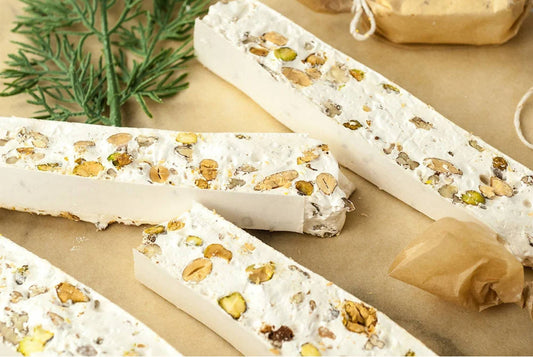 Andy Anand Mixed Nut Nougat - Soft Brittle Turron Nougat Made With Wildflower Honey - Spanish Torrone Candy - A Delicious and Healthy Treat, Amazing-Delicious-Decadent – 7 Oz